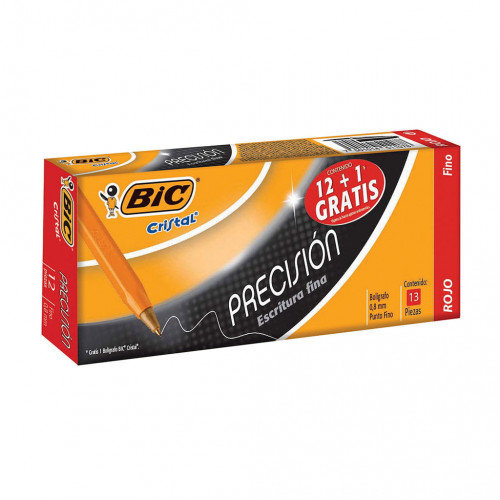 Pluma Bic Punto Fino Rojo
