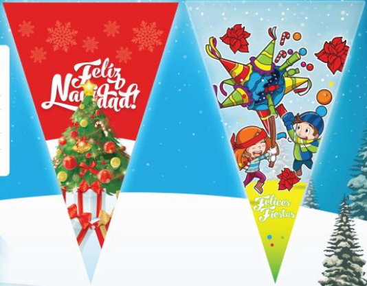 Bolsa Celofan Cono Decorado Navidad 25x40