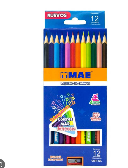 Colores Mae Largo Triangular 12pzas