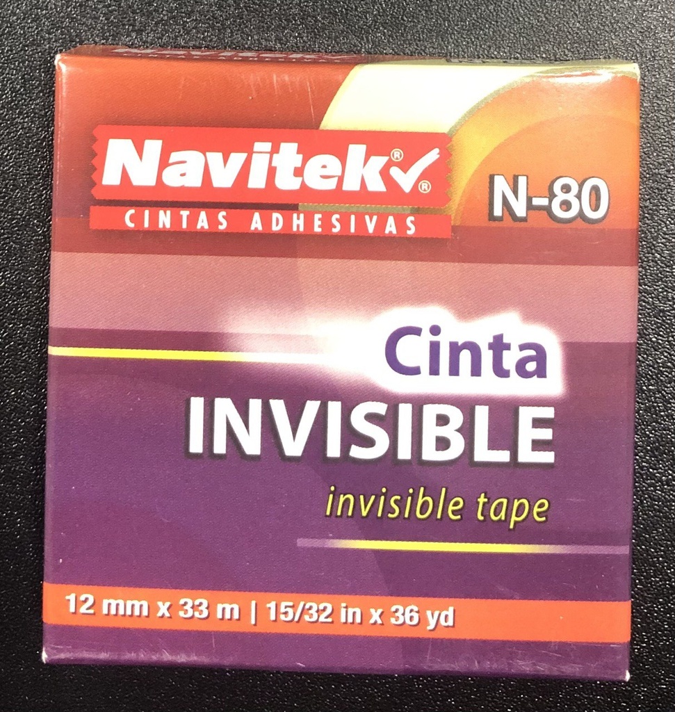 Cinta Adhesiva Navitek Invisible 12mm x 33m