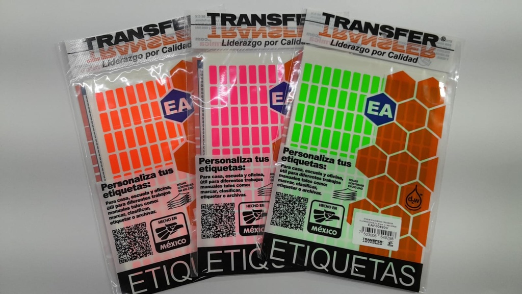 Etiquetas Transfer Colores