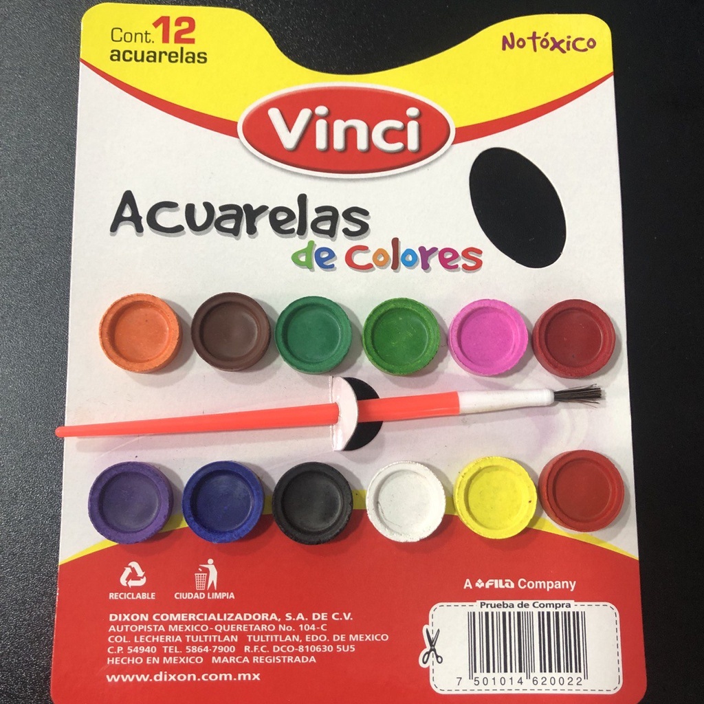 Pintura Acuarela Vinci 12 colores