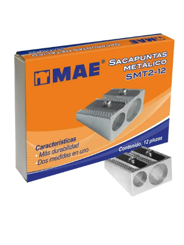 Sacapunta Metalico Mae doble 24 pz