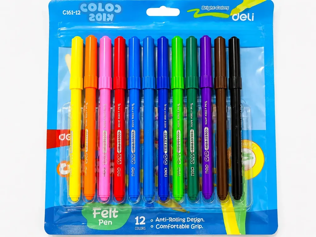 Plumones lavables Deli 12 pz