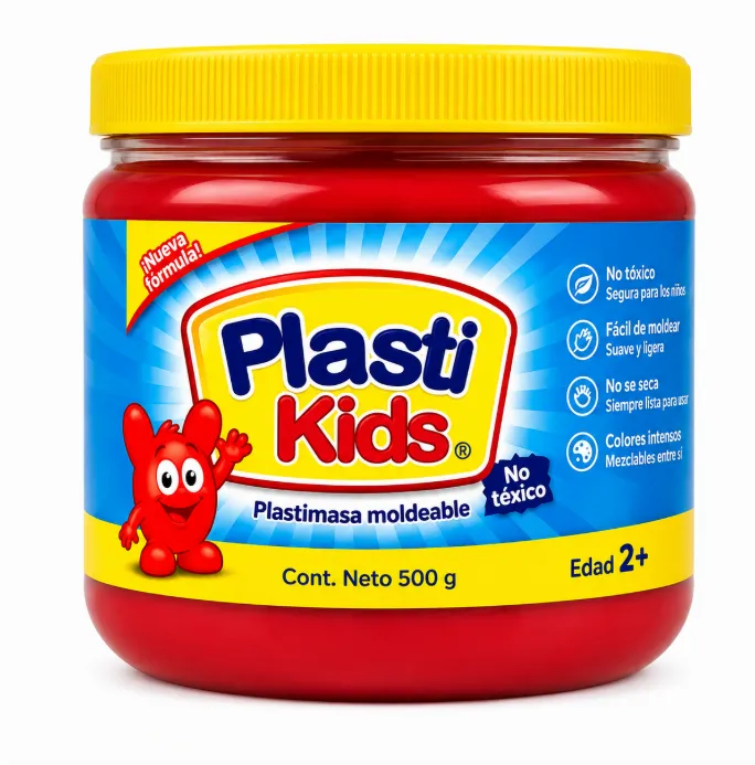 Plastilina Moldeable Plastikids Rojo 500g