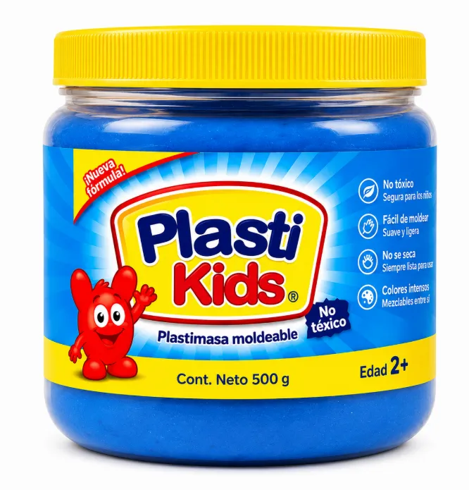 Plastilina Moldeable Plastikids Azul 500g