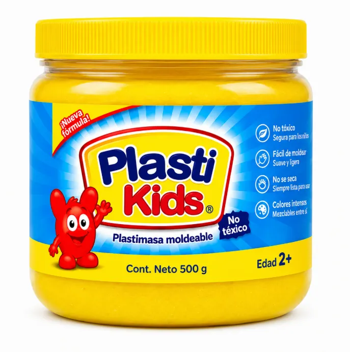 Plastilina Moldeable Plastikids Amarillo 500g