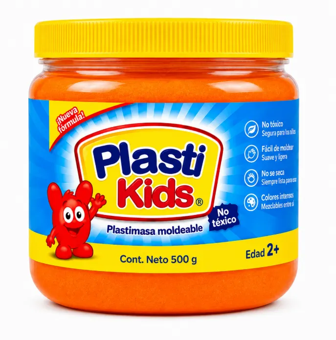 Plastilina Moldeable Plastikids Naranja 500g