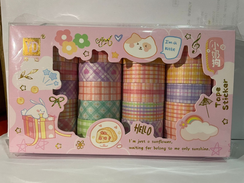 Cinta Adhesiva Decorada Caja 20 pzas