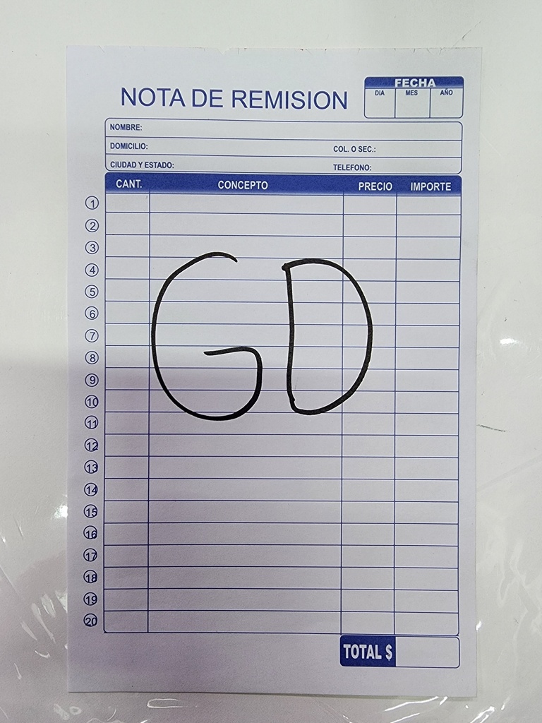 Block Notas Grande Copia