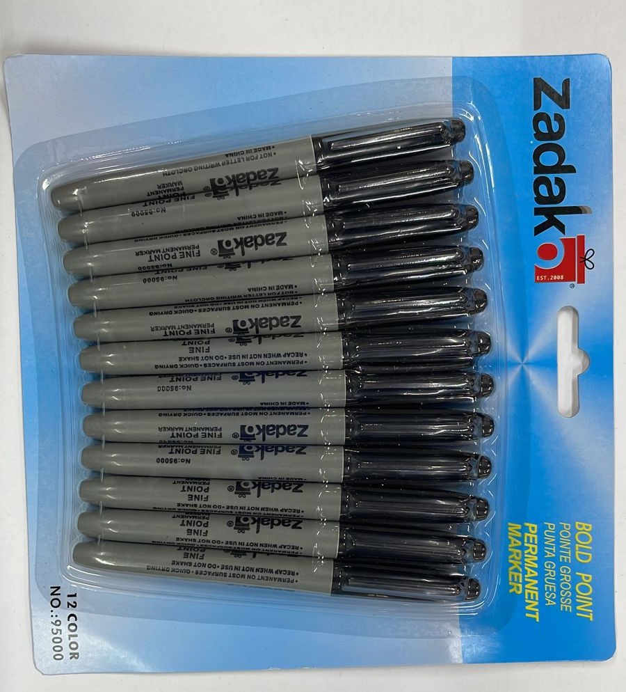 Marcador Zadako Negro 12pzas