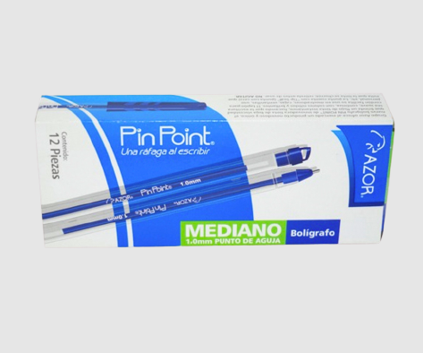 Pluma Azor Punto Mediano Azul
