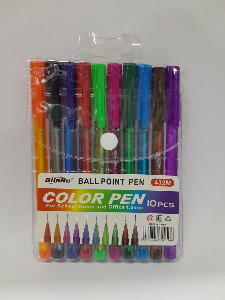 Pluma Ball Point Colores 10 pzas