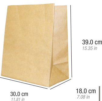 Bolsa Kraft Delivery Grande Sin Asa