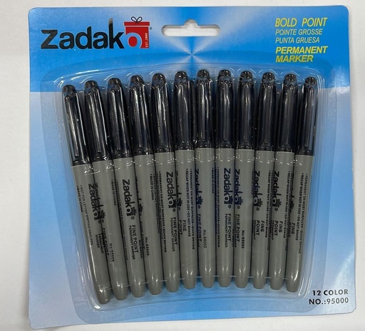 Marcador Zadako Negro 12pzas