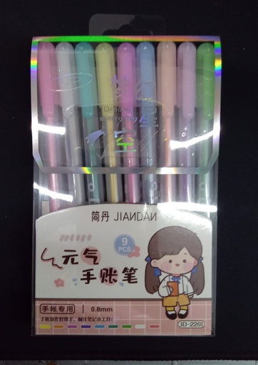 Pluma Colores Pastel 9pzas